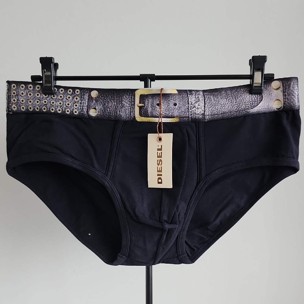 Diesel Black Briefs with Belt Design